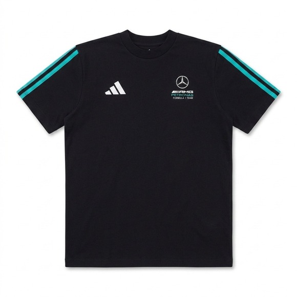 adidas Other - Adidas Mercedes AMG Petronas F1 Team T-Shirt Mens Large Black Teal Stripe Racing